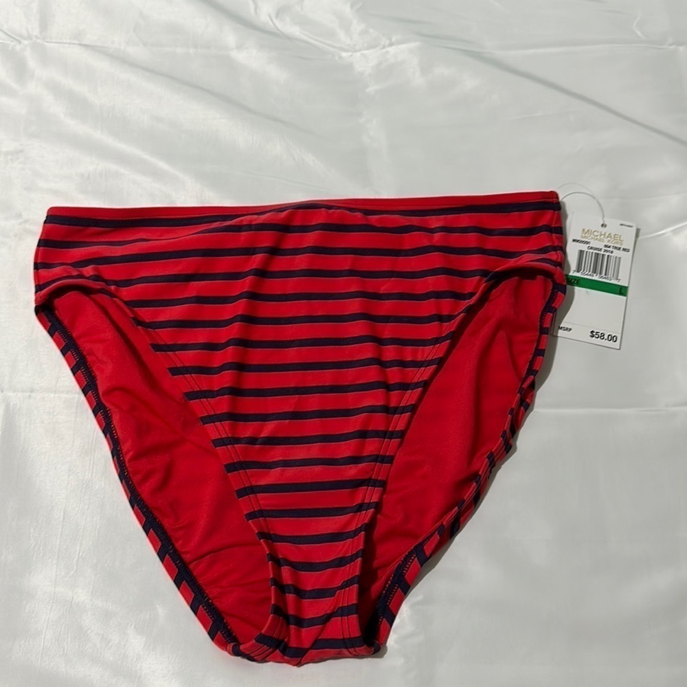 Michael Kors Women's High Leg High Waist‎ Bikini Swim Bottom Size L